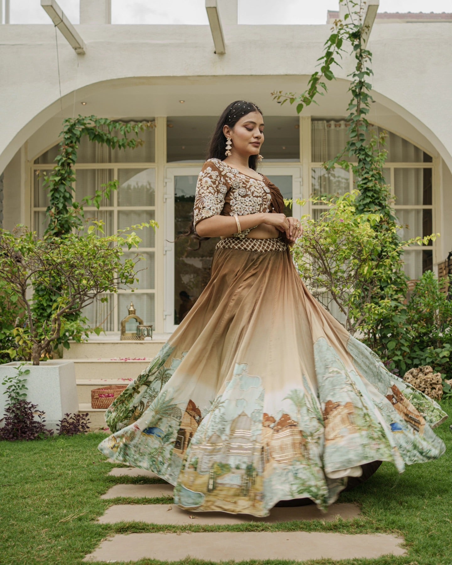 Drape chiffon dupatta, colourful printed design