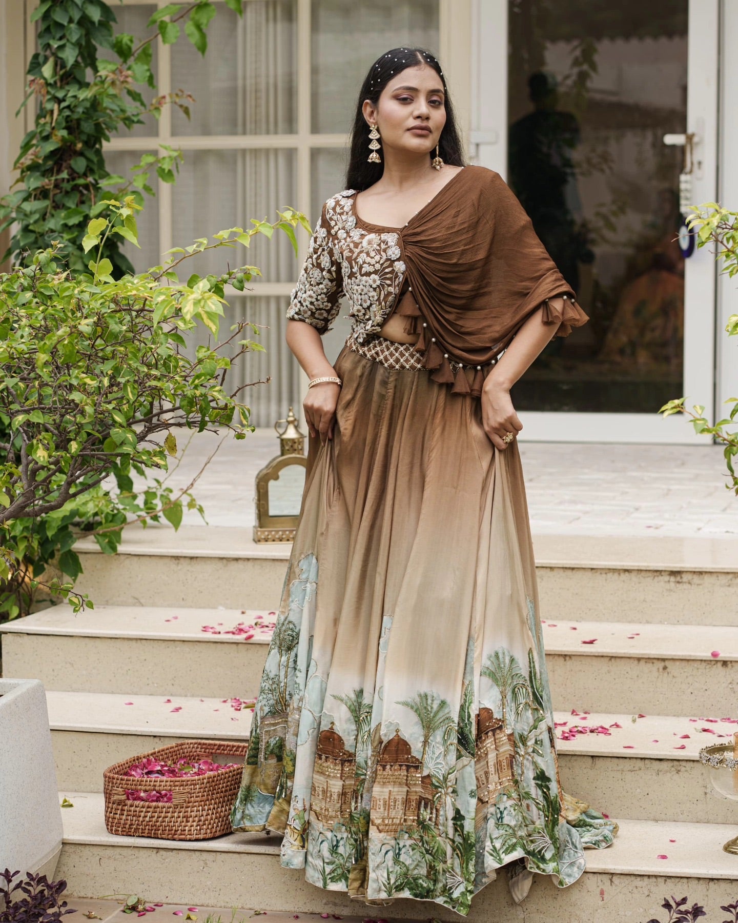 Drape chiffon dupatta, colourful printed design