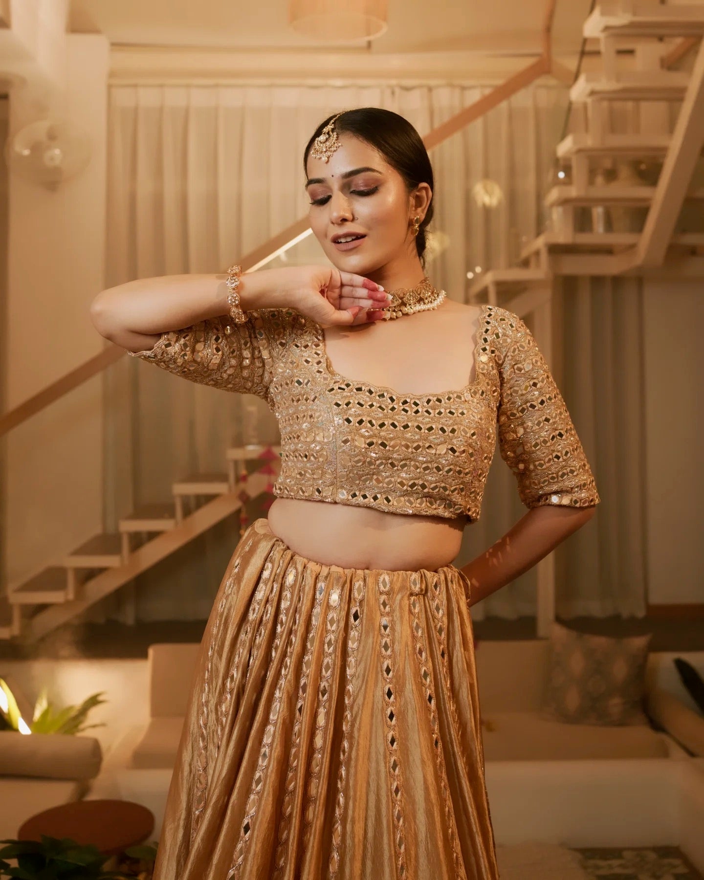 Gold Glamorous lehenga